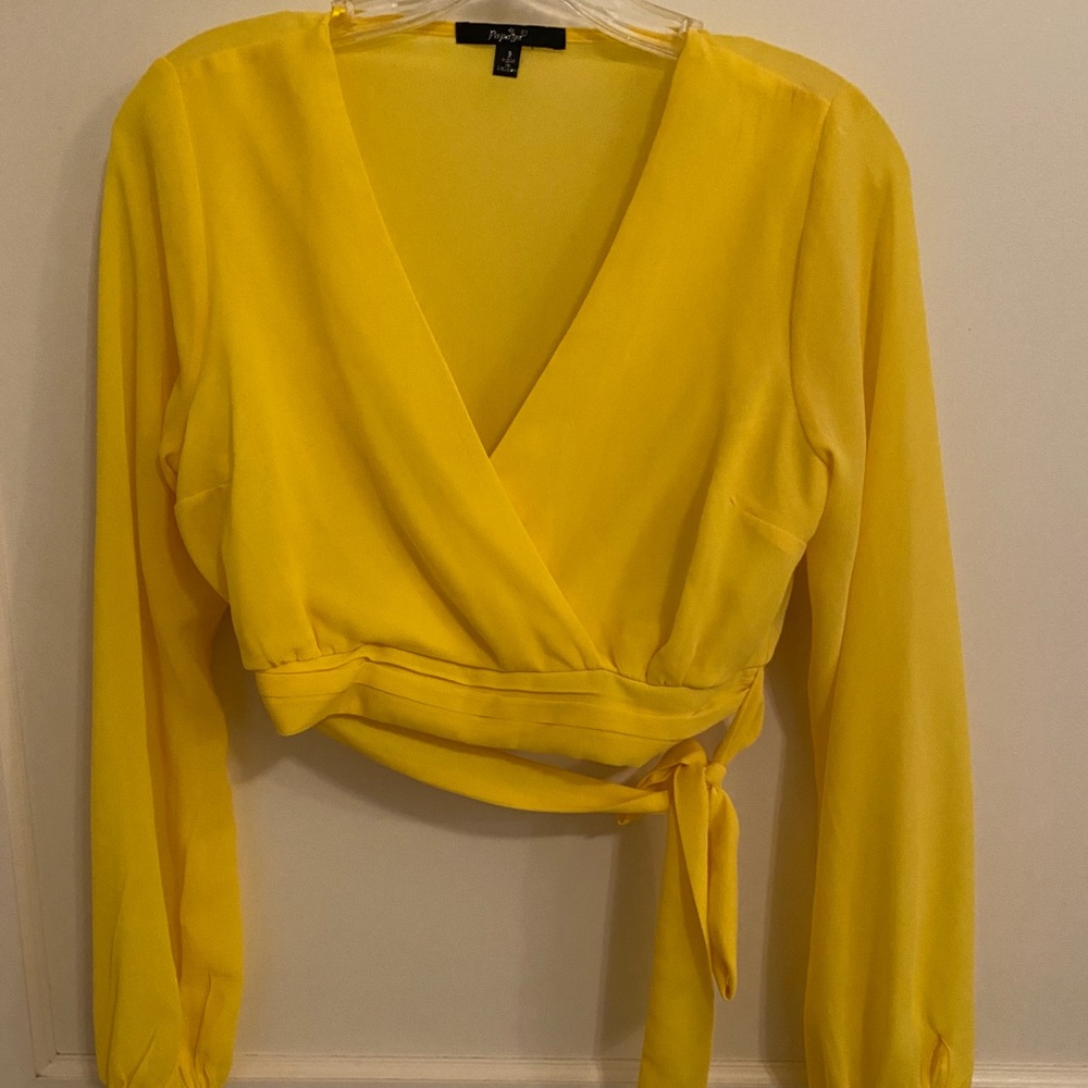 Yellow crop blouse